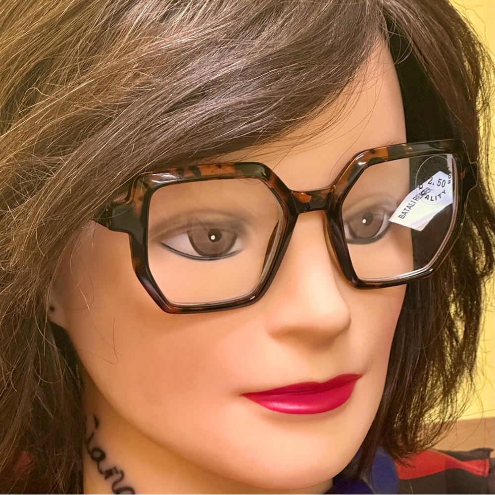 Tortoise Shell Square Frame Prescription Quality Reading Glasses (+2.50)